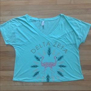 Delta Zeta Flamingo Crop